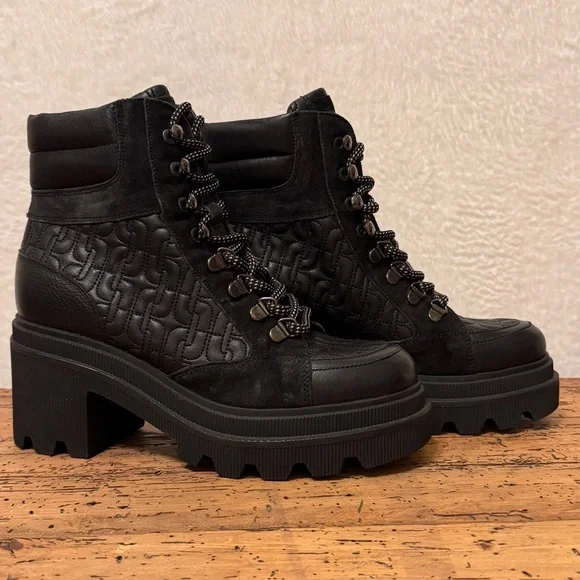 Women’s Voile Blanche Loden Lug Leather Trim Black Booties Boots, Size 5 - Picture 10 of 10